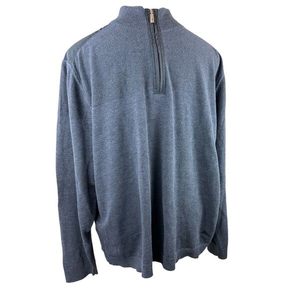 Tommy Bahama Island Fairway Half Zip Sweater Lightweight Sleeve Pocket Blue XXL - Picture 5 of 14